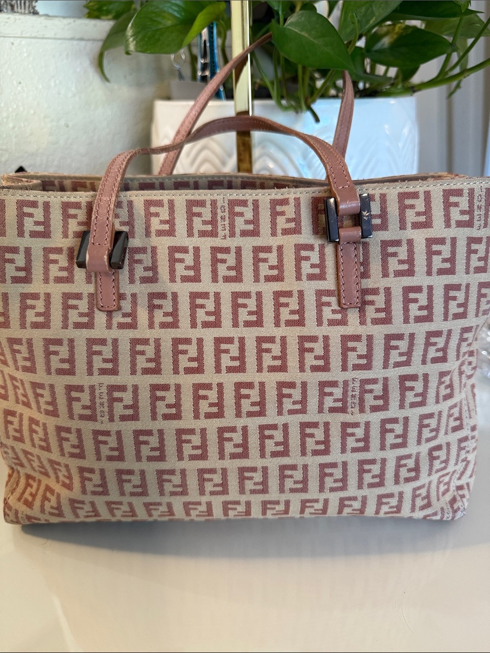 Vintage Fendi Zucchino Small pink Tote bag - Picture 14 of 16